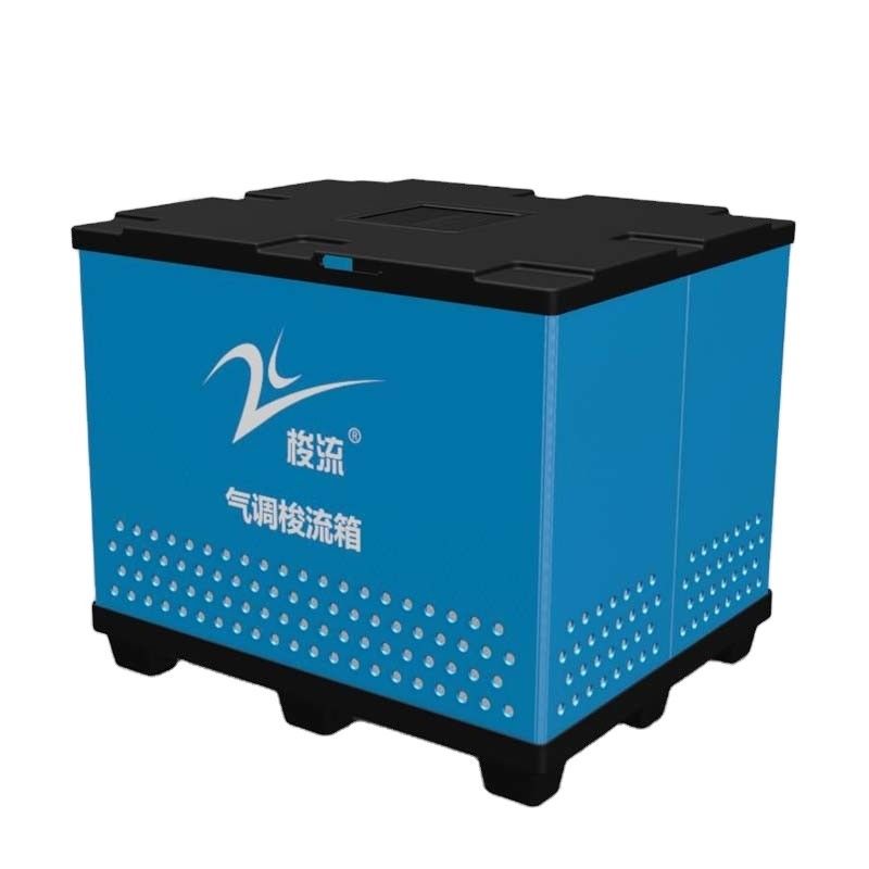 Blauwe 300kg-Ladings Plastic Coaming Opvouwbare Plastic de Palletdoos van Dooscoreflute
